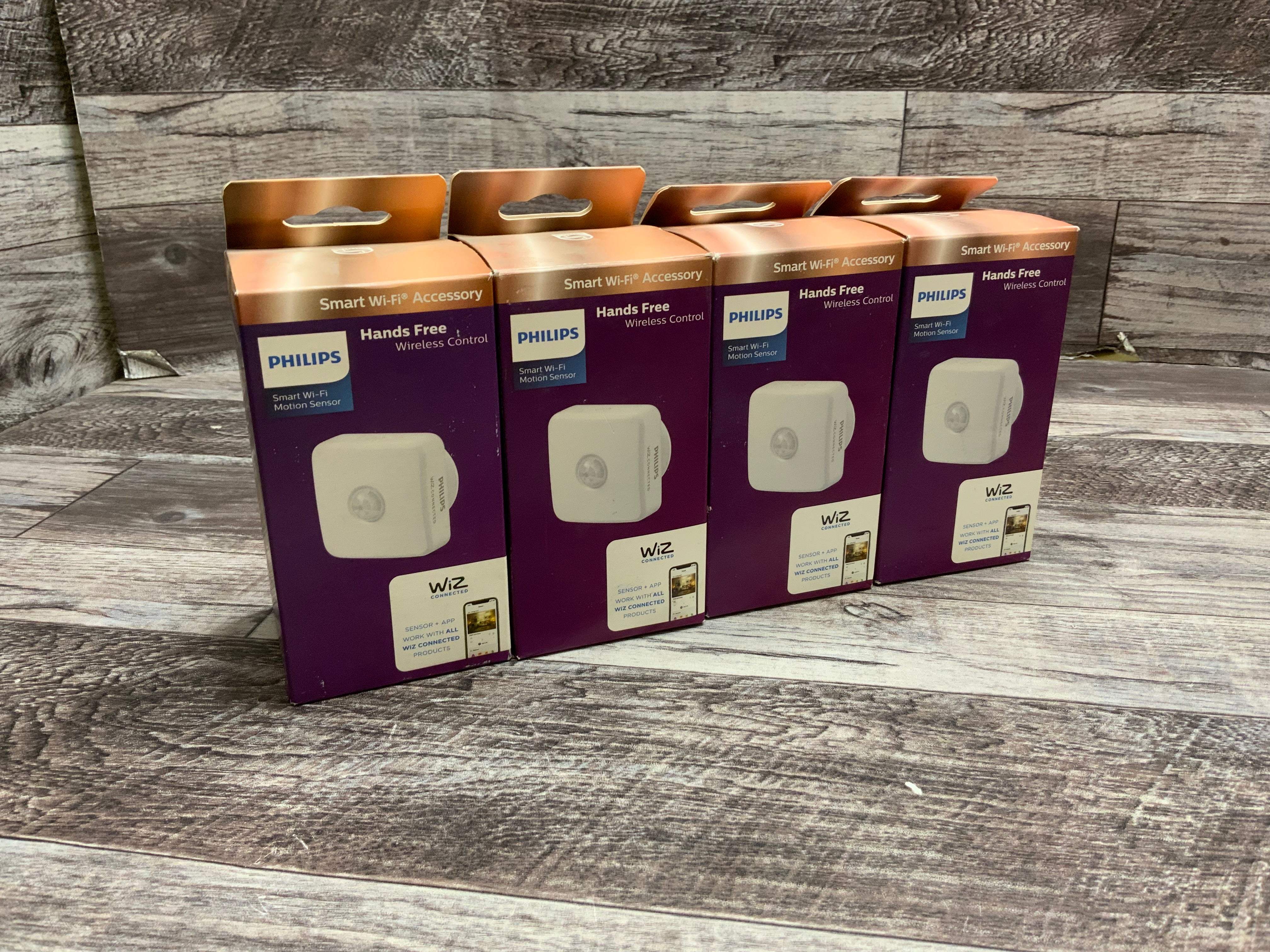 WiZ Philips Hands Free Wireless Control Smart Wi-Fi Motion Sensor - 4 Pack (8135955316974)